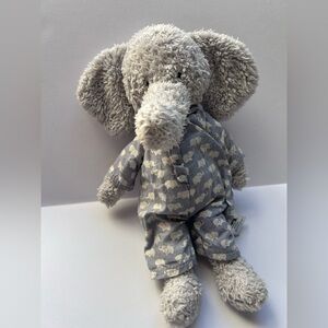 Jellycat Grey Elephant Plush in Grey Pajama Print